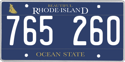RI license plate 765260