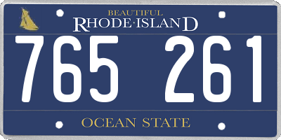 RI license plate 765261