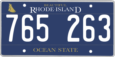 RI license plate 765263
