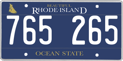 RI license plate 765265