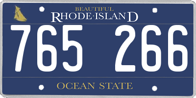 RI license plate 765266