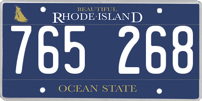 RI license plate 765268