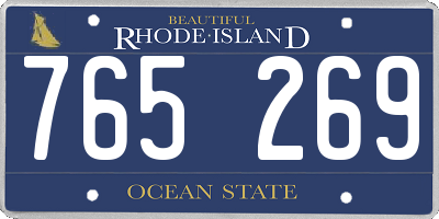 RI license plate 765269
