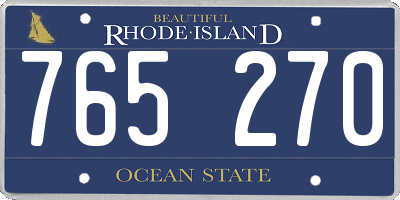 RI license plate 765270