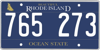 RI license plate 765273
