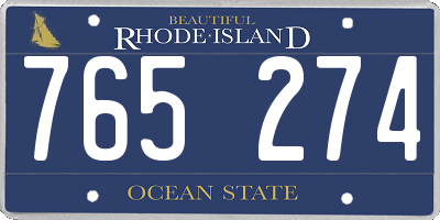 RI license plate 765274