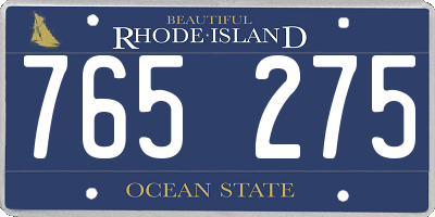 RI license plate 765275