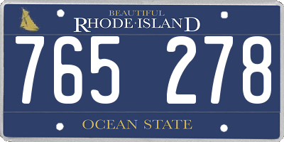 RI license plate 765278
