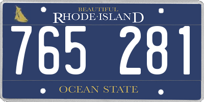 RI license plate 765281