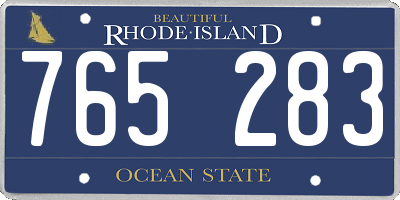 RI license plate 765283