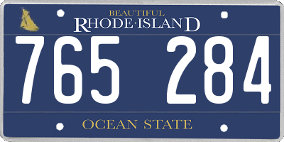 RI license plate 765284