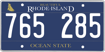 RI license plate 765285