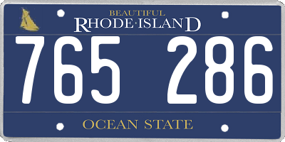 RI license plate 765286