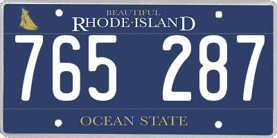 RI license plate 765287