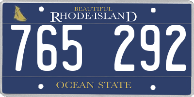 RI license plate 765292