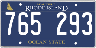 RI license plate 765293
