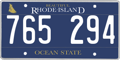RI license plate 765294