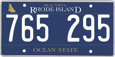 RI license plate 765295