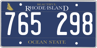 RI license plate 765298