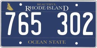 RI license plate 765302