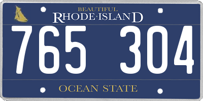 RI license plate 765304