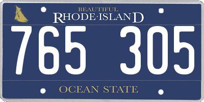 RI license plate 765305