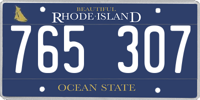 RI license plate 765307
