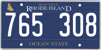 RI license plate 765308