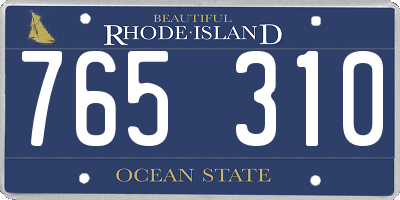 RI license plate 765310