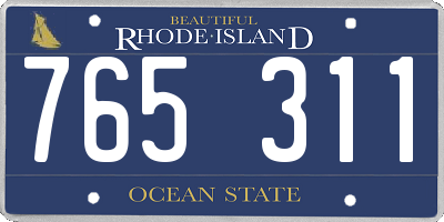 RI license plate 765311
