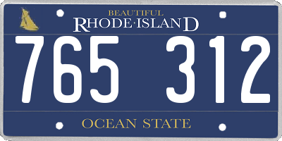 RI license plate 765312