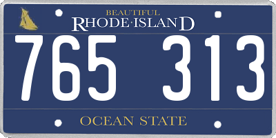 RI license plate 765313