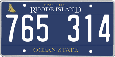 RI license plate 765314