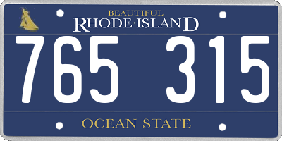 RI license plate 765315