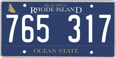 RI license plate 765317