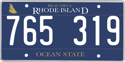 RI license plate 765319