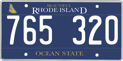 RI license plate 765320