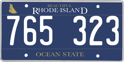 RI license plate 765323