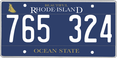 RI license plate 765324