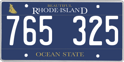 RI license plate 765325