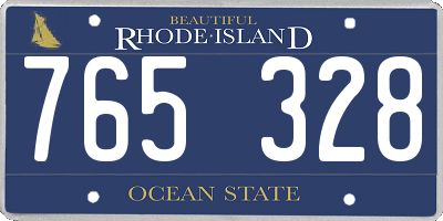 RI license plate 765328