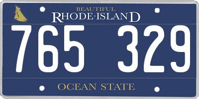 RI license plate 765329