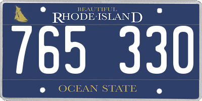 RI license plate 765330