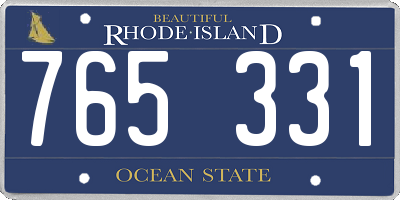 RI license plate 765331