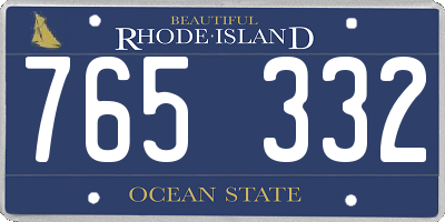 RI license plate 765332