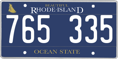 RI license plate 765335