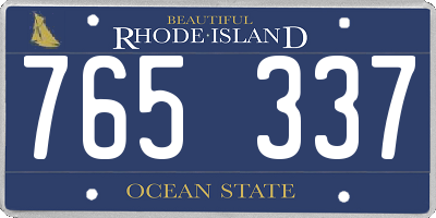 RI license plate 765337