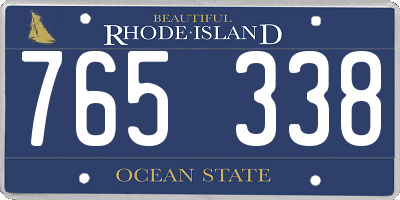 RI license plate 765338