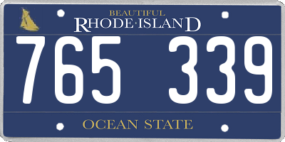 RI license plate 765339