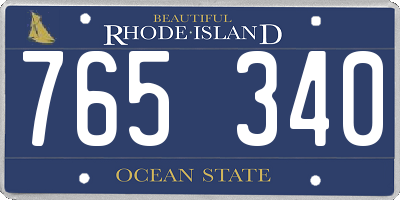 RI license plate 765340